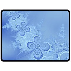 Light Blue Intricate Swirls Pattern Double Sided Fleece Blanket (large)  by SpinnyChairDesigns