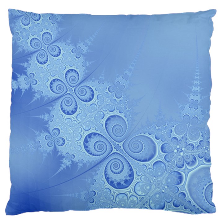 Light Blue Intricate Swirls Pattern Standard Flano Cushion Case (One Side)