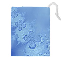 Light Blue Intricate Swirls Pattern Drawstring Pouch (5xl) by SpinnyChairDesigns