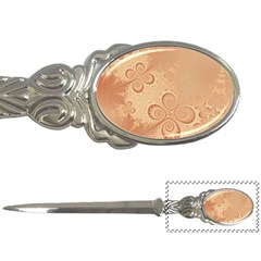 Coral Peach Intricate Swirls Pattern Letter Opener by SpinnyChairDesigns