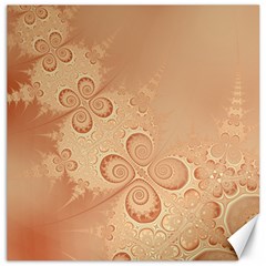 Coral Peach Intricate Swirls Pattern Canvas 12  X 12  by SpinnyChairDesigns