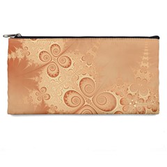 Coral Peach Intricate Swirls Pattern Pencil Case by SpinnyChairDesigns