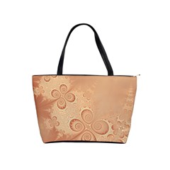 Coral Peach Intricate Swirls Pattern Classic Shoulder Handbag by SpinnyChairDesigns