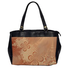 Coral Peach Intricate Swirls Pattern Oversize Office Handbag by SpinnyChairDesigns