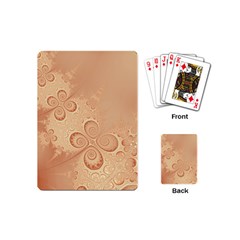 Coral Peach Intricate Swirls Pattern Playing Cards Single Design (mini) by SpinnyChairDesigns