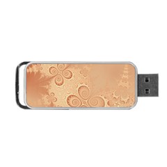 Coral Peach Intricate Swirls Pattern Portable Usb Flash (one Side) by SpinnyChairDesigns