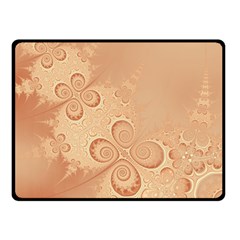 Coral Peach Intricate Swirls Pattern Double Sided Fleece Blanket (small)  by SpinnyChairDesigns