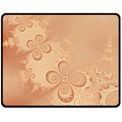 Coral Peach Intricate Swirls Pattern Double Sided Fleece Blanket (medium)  by SpinnyChairDesigns