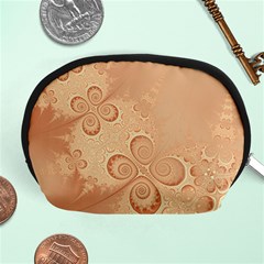 Coral Peach Intricate Swirls Pattern Accessory Pouch (medium) by SpinnyChairDesigns