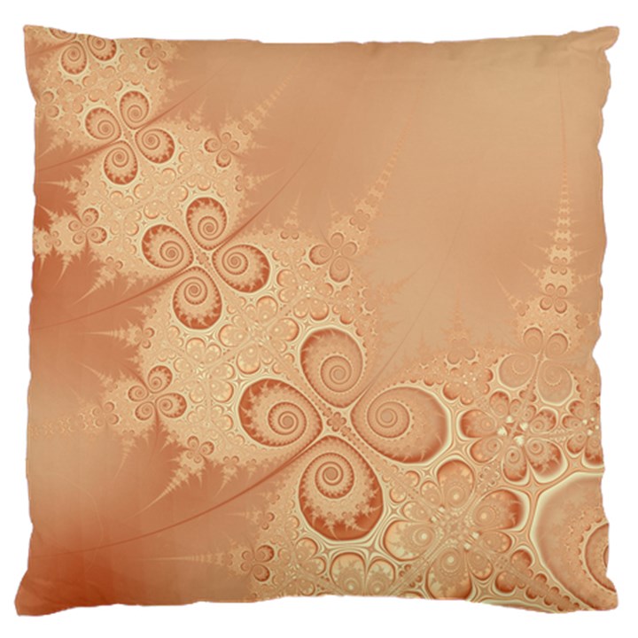 Coral Peach Intricate Swirls Pattern Standard Flano Cushion Case (Two Sides)