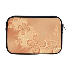 Coral Peach Intricate Swirls Pattern Apple Macbook Pro 17  Zipper Case by SpinnyChairDesigns