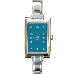 Mosaic Blue Pantone Solid Color Rectangle Italian Charm Watch by FlagGallery