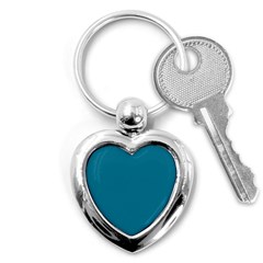 Mosaic Blue Pantone Solid Color Key Chain (heart) by FlagGallery