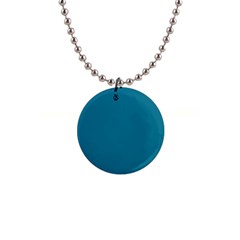 Mosaic Blue Pantone Solid Color 1  Button Necklace by FlagGallery