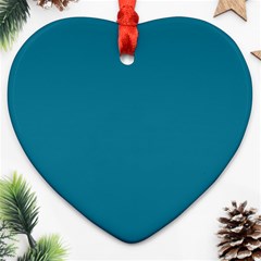 Mosaic Blue Pantone Solid Color Heart Ornament (two Sides) by FlagGallery