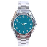 Mosaic Blue Pantone Solid Color Stainless Steel Analogue Watch Front