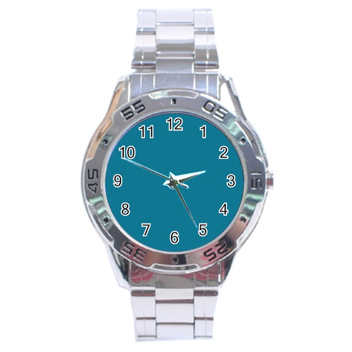 Mosaic Blue Pantone Solid Color Stainless Steel Analogue Watch