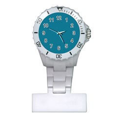 Mosaic Blue Pantone Solid Color Plastic Nurses Watch by FlagGallery