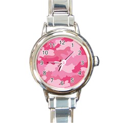 Camo Pink Round Italian Charm Watch by MooMoosMumma