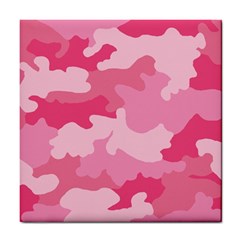 Camo Pink Tile Coaster by MooMoosMumma