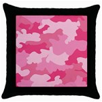 Camo Pink Throw Pillow Case (Black) Front