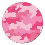 Camo Pink Magnet 5  (Round) Front