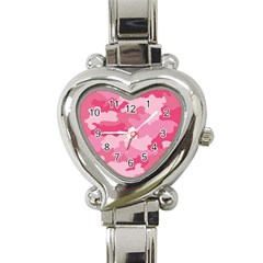 Camo Pink Heart Italian Charm Watch