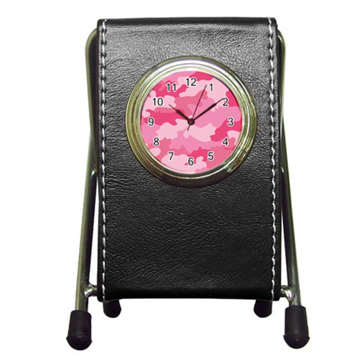 Camo Pink Pen Holder Desk Clock