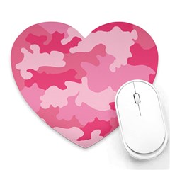 Camo Pink Heart Mousepads by MooMoosMumma