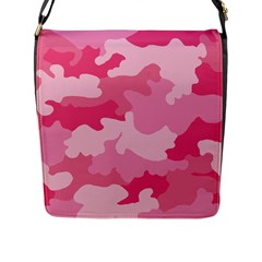 Camo Pink Flap Closure Messenger Bag (l) by MooMoosMumma