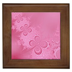 Pink Intricate Swirls Pattern Framed Tile by SpinnyChairDesigns