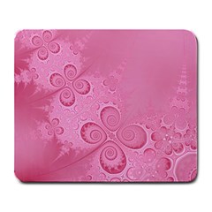 Pink Intricate Swirls Pattern Large Mousepads by SpinnyChairDesigns