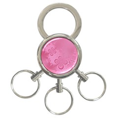 Pink Intricate Swirls Pattern 3-ring Key Chain by SpinnyChairDesigns