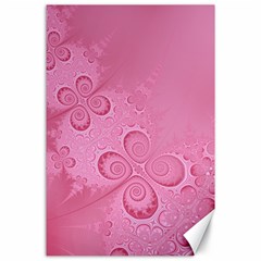 Pink Intricate Swirls Pattern Canvas 24  X 36  by SpinnyChairDesigns