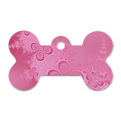 Pink Intricate Swirls Pattern Dog Tag Bone (two Sides)