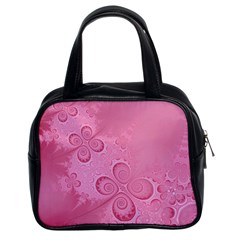 Pink Intricate Swirls Pattern Classic Handbag (two Sides) by SpinnyChairDesigns