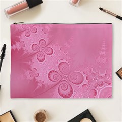 Pink Intricate Swirls Pattern Cosmetic Bag (xl) by SpinnyChairDesigns