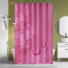 Pink Intricate Swirls Pattern Shower Curtain 48  X 72  (small)  by SpinnyChairDesigns