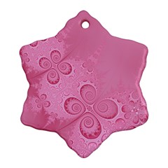 Pink Intricate Swirls Pattern Ornament (snowflake) by SpinnyChairDesigns