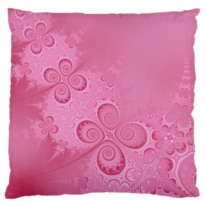 Pink Intricate Swirls Pattern Large Cushion Case (Two Sides)