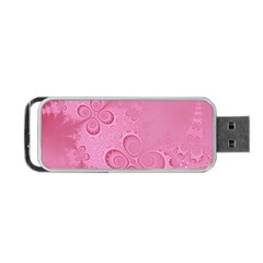 Pink Intricate Swirls Pattern Portable Usb Flash (two Sides) by SpinnyChairDesigns