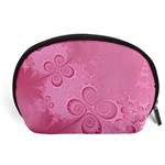 Pink Intricate Swirls Pattern Accessory Pouch (Large) Front