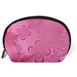 Pink Intricate Swirls Pattern Accessory Pouch (Large) Back