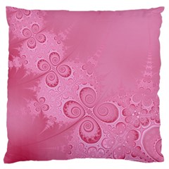 Pink Intricate Swirls Pattern Large Flano Cushion Case (one Side) by SpinnyChairDesigns