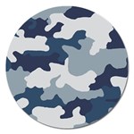 Camo Blue Magnet 5  (Round) Front