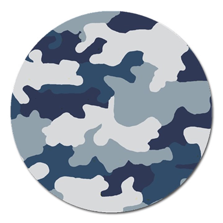 Camo Blue Magnet 5  (Round)