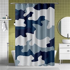 Camo Blue Shower Curtain 48  X 72  (small)  by MooMoosMumma