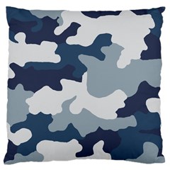 Camo Blue Large Cushion Case (two Sides) by MooMoosMumma