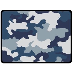 Camo Blue Double Sided Fleece Blanket (large)  by MooMoosMumma