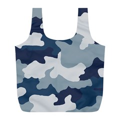 Camo Blue Full Print Recycle Bag (l) by MooMoosMumma